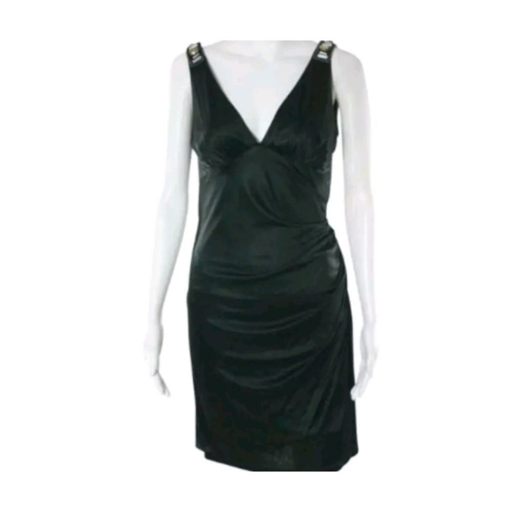 Kurt Thomas Black Cowl Back Jeweled Cocktail Dress